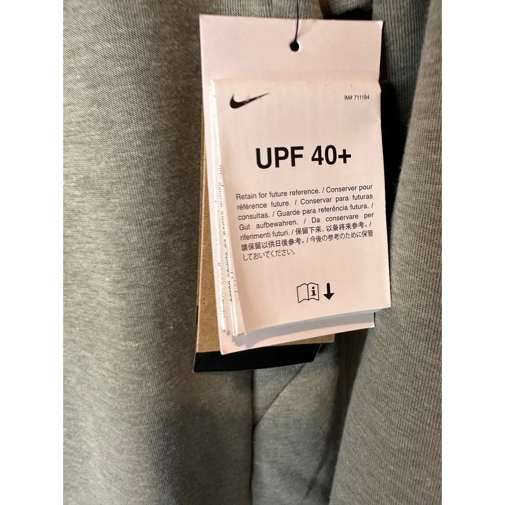 Nike Mens Dri-FIT Training Hoodie Olive Grey Heather UPF 40+ FZ0969-320‎ Small